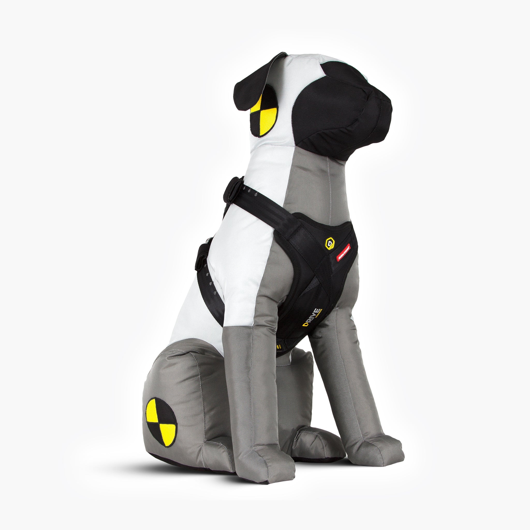Crash-Tested Dog Dummy Wearing EzyDog Drive Car Harness – Safety-Tested Design
