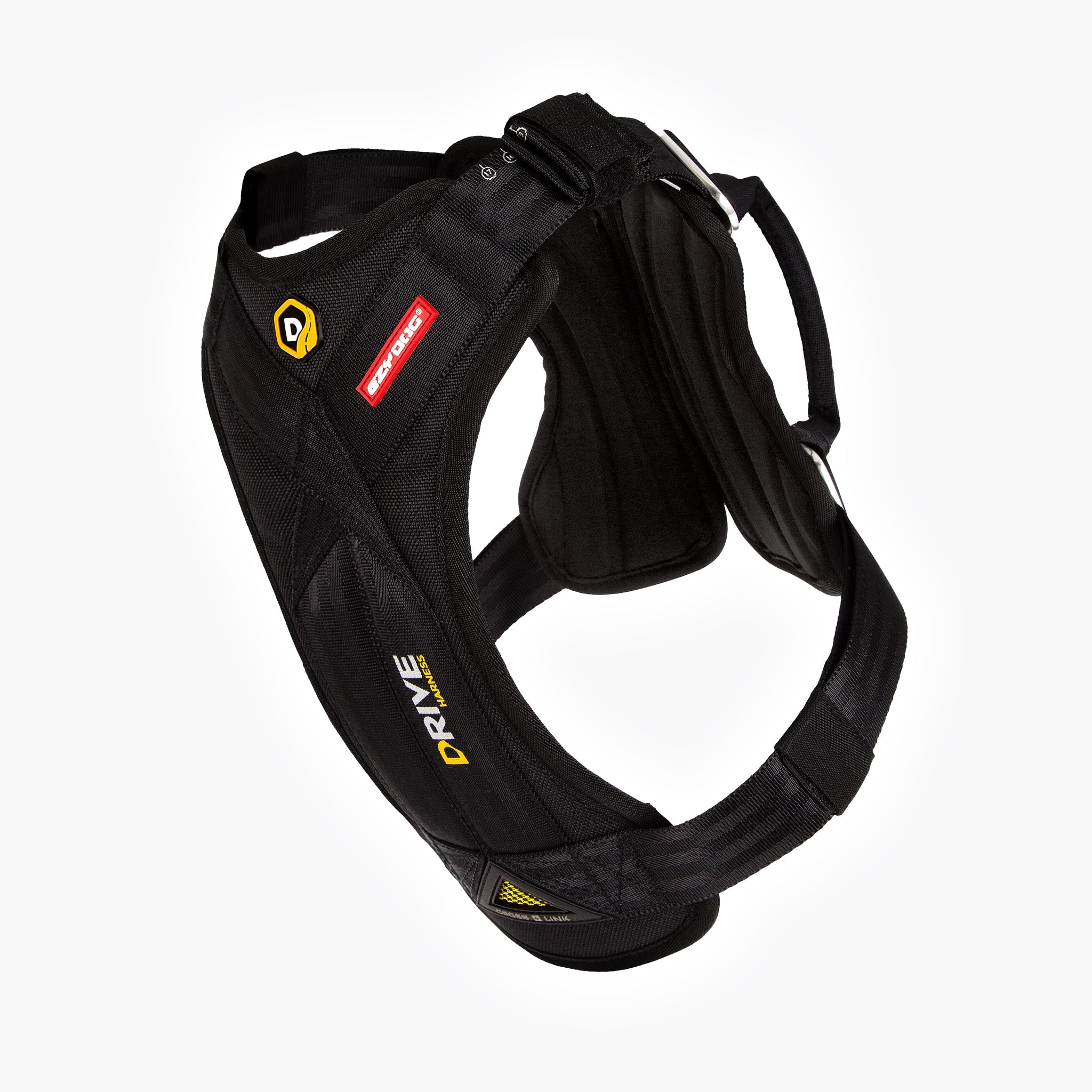 Front view of EzyDog Drive Harness – Crash-Tested Dog Car Safety Harness in Black